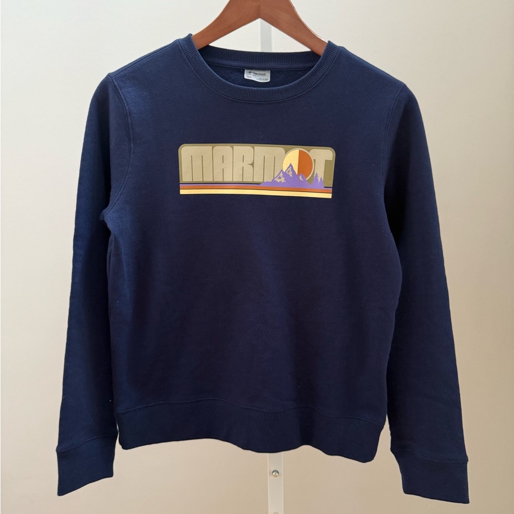MARMOT Montane Crew Sweatshirt In Arctic Navy Size Small NWT